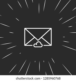 Outline cloud message icon illustration isolated vector sign symbol