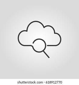 Outline cloud search web icon ilustration vector symbol