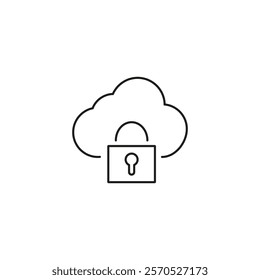 Outline cloud security icon. cloud security vector illustration. Symbol for web and mobile