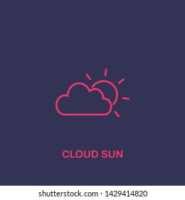 Outline cloud sun icon.cloud sun vector illustration. Symbol for web and mobile