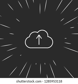 Outline cloud upload icon illustration isolated vector sign symbol