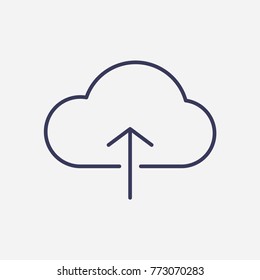 Outline cloud upload icon illustration vector symbol