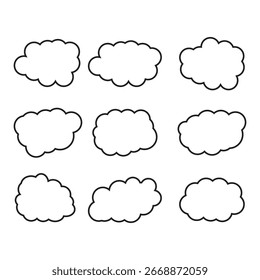Outline Cloud Vector SetCloud Vector Set