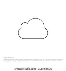 Outline Cloud weather Icon, Vector Illustration, Flat pictogram icon