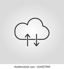 Outline cloud  web icon ilustration vector symbol
