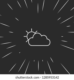 Outline cloudy icon illustration isolated vector sign symbol