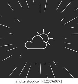 Outline cloudy icon illustration isolated vector sign symbol