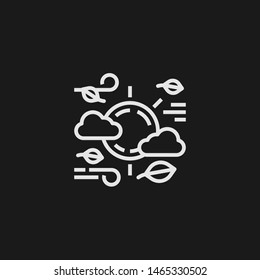 Outline cloudy vector icon. Cloudy illustration for web, mobile apps, design. Cloudy vector symbol.