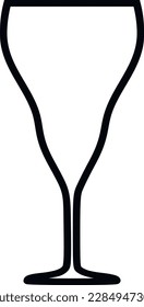Outline of a cocktail glass. vector