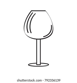 Outline of a cocktail glass, Vector illustration