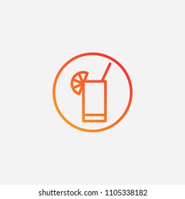 Outline cocktail icon,gradient illustration,vector 
 drink sign symbol