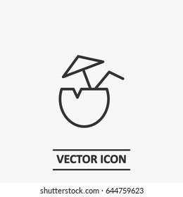 Outline coconut  icon illustration vector symbol