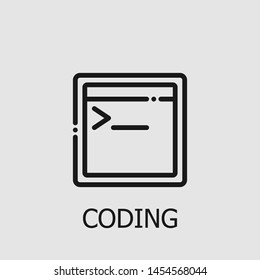 Outline coding vector icon. Coding illustration for web, mobile apps, design. Coding vector symbol.