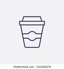 Outline coffe cup icon illustration,vector drink sign symbol