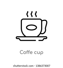 outline coffe cup vector icon. isolated black simple line element illustration from food concept. editable vector stroke coffe cup icon on white background