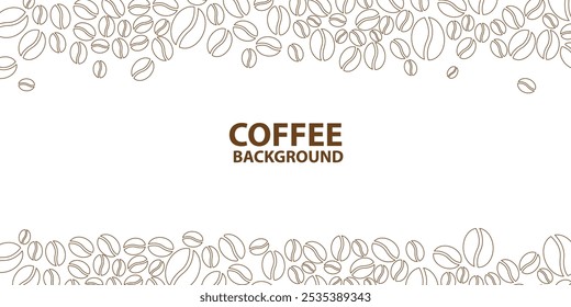 Anuncio de fondo del grano de café del contorno – diseño elegante del Vector para las promociones del café
