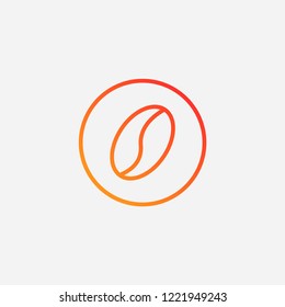 Outline coffee beans icon,gradient illustration,vector caffeine sign symbol