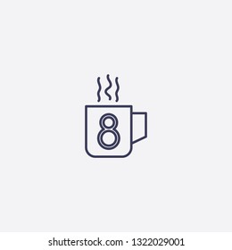 Outline coffee cup icon illustration isolated vector sign symbol