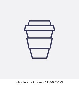 Outline coffee cup icon illustration,vector energy sign symbol