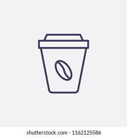 Outline coffee cup icon illustration,vector caffeine sign symbol