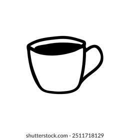 Outline coffee cup icon, tea cup logo, symbols vector illustration silhouette image template.eps 10.