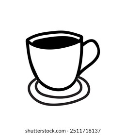 Outline coffee cup icon, tea cup logo, symbols vector illustration silhouette image template.eps 10.