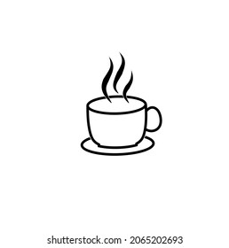 Outline Coffee cup icon.thin line flat Coffee cup icon isolated on white background.coffe