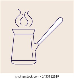 Outline Coffee icon isolated.Coffee symbol for website design mobile application ui. Editable stroke