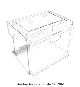 Outline Coffee Machine Vector Rendering 3d Stock Vector (Royalty Free ...