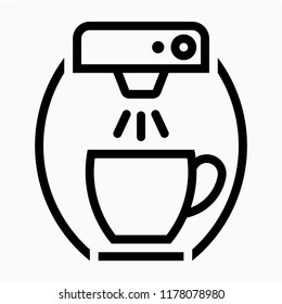 Outline coffee maker pixel perfect vector icon