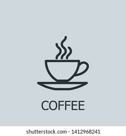 Outline coffee vector icon. Coffee illustration for web, mobile apps, design. Coffee vector symbol.