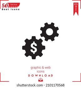 Outline cogwheel Icon. cogwheel icon vector isolated on white background. Graphic design, material-design, Best sellers 2022 icons, mobile application, UI UX design, EPS 10 format vector