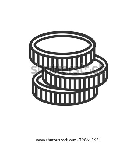 Outline coin  icon illustration vector symbol