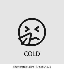 Outline cold vector icon. Cold illustration for web, mobile apps, design. Cold vector symbol.