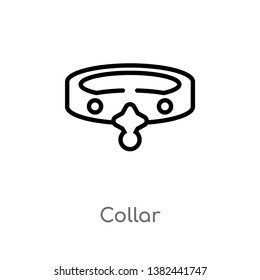 outline collar vector icon. isolated black simple line element illustration from fashion concept. editable vector stroke collar icon on white background