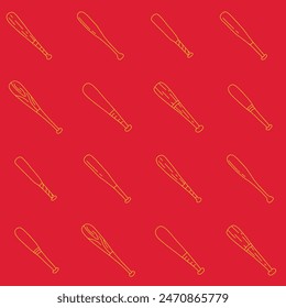 Outline Collection of Baseball Bat Seamless Pattern Vector illustration for Print, Wallpaper, Decoration.