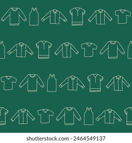 Contorno de la Colección de la ropa Diseño de Ilustración vectorial de patrón sin costura