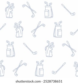 Outline Collection of Golf Stick Vector Seamless Pattern illustration Design