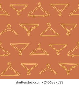 Outline Collection of Hanger Seamless Pattern Vector illustration Design