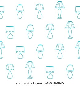 Outline Collection of Lampshade Vector Seamless Pattern illustration Design