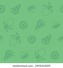 Outline Collection of Lemon Vector Seamless Pattern illustration for Print, Wallpaper, Decoration.