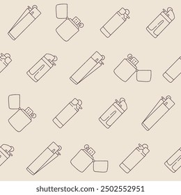Colección de contorno de Vector más ligero Diseño de ilustración de patrón transparente
