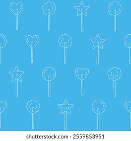 Outline Collection of Lollipop Vector Seamless Pattern illustration Design