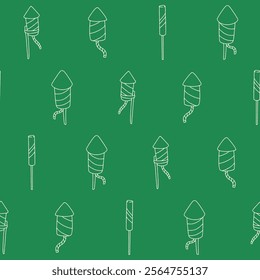 Outline Collection of Rocket Vector Seamless Pattern illustration Design
