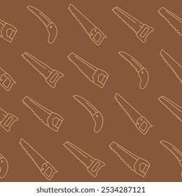 Outline Collection of Saw Vector Seamless Pattern illustration Design