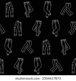 Outline Kollektion von Hosen Vektor nahtlose Muster Illustration für Druck, Wallpaper, Dekoration.