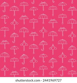 Outline Collection of Umbrella Seamless Pattern Vector illustration for Print, Wallpaper, Decoration.