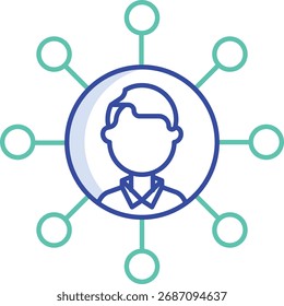 Ícone de ilustração de vetor de Cor de Contorno - Empresa