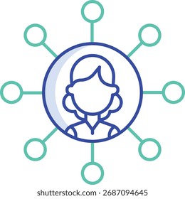 Ícone de ilustração de vetor de Cor de Contorno - Empresa