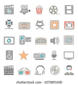 Outline Color Icons - Cinema